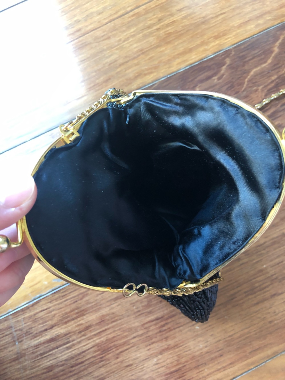 Black Beaded Evening Crossbody Bag - Picture 4 of 7